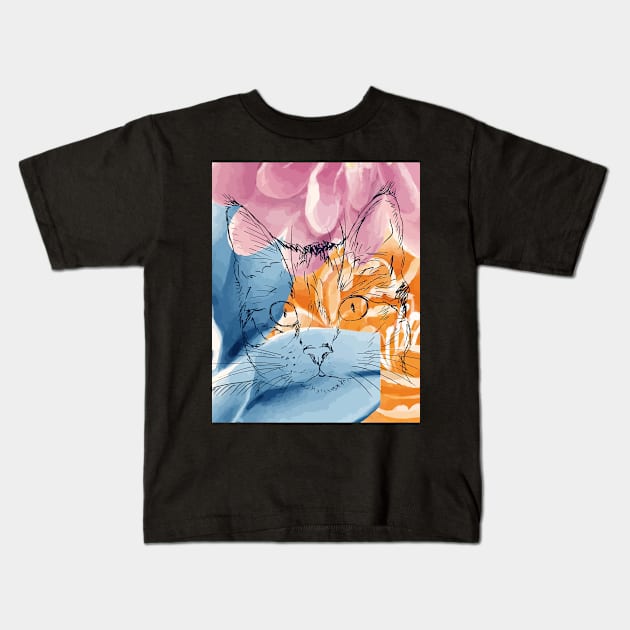 Hold On I See A Cat Kids T-Shirt by jharleyben